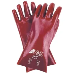 AS Arbeitsschutz Nitras Arbeitshandschuhe | rot | PVC | Gr. 10 | Schutzhandschuhe