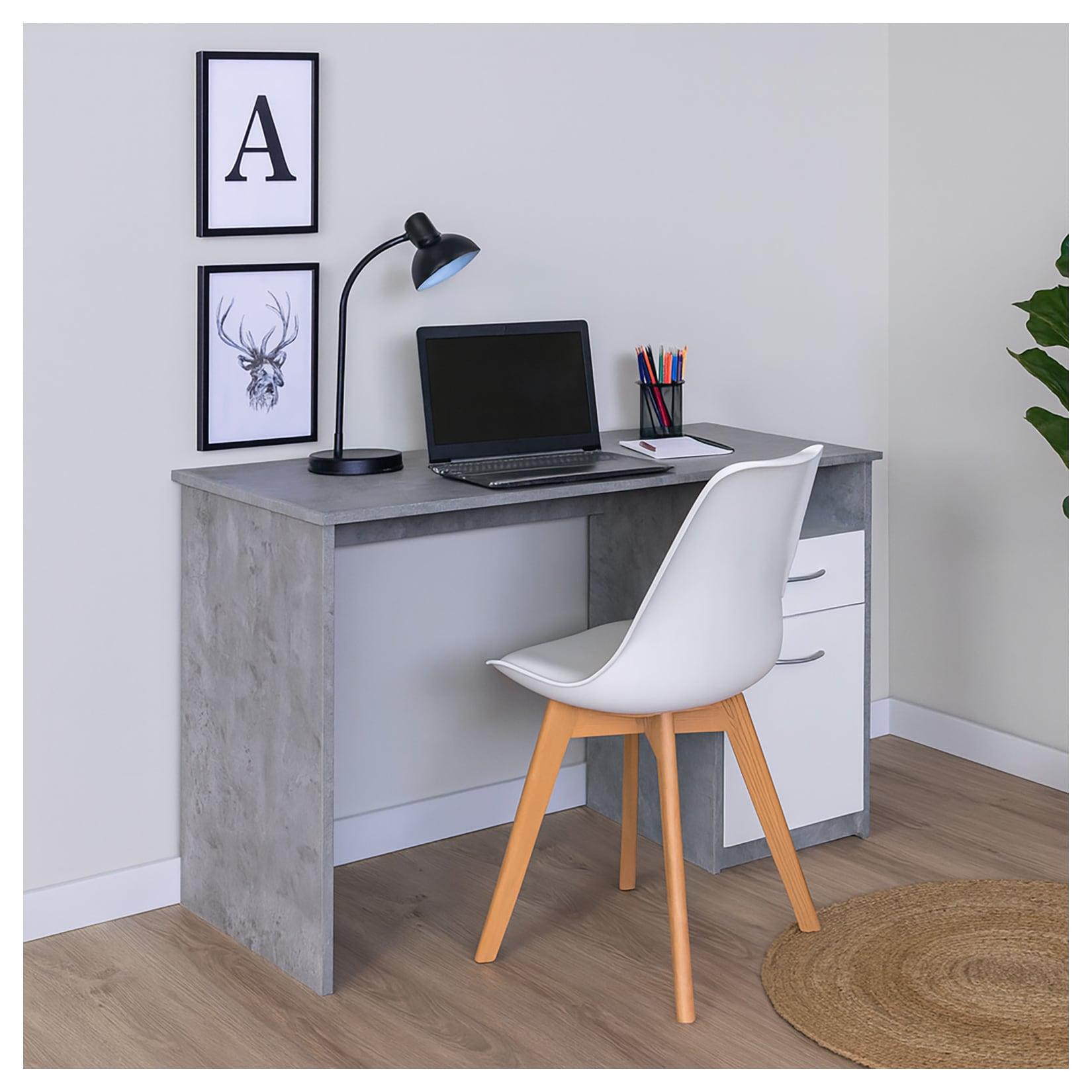HTI-Living Schreibtisch 120 x 76 cm Beton Weiß
