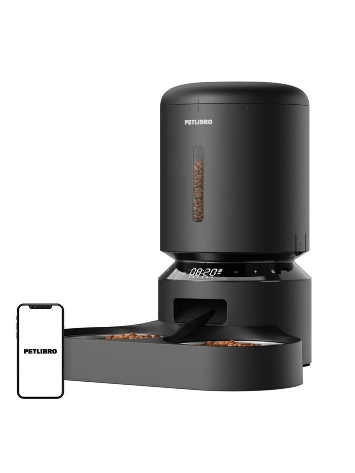 Petlibro PETLIBRO Granary 5L Futterspender für Haustiere mit Doppelnäpfen (Schwarz)