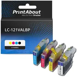Druckerpatrone kompatibel mit Brother LC-121VALBP - 4-farbig - Multipack