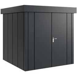 Hörmann Metall-Gerätehaus "Juno" mit Flachdach, JFD5 - Design, 214 x 214 cm (B x T),anthrazit,