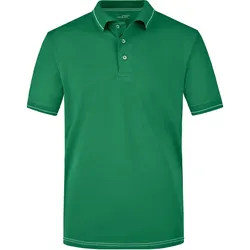 Elastic Polo-Shirt "JN569" - L - irish-green/white