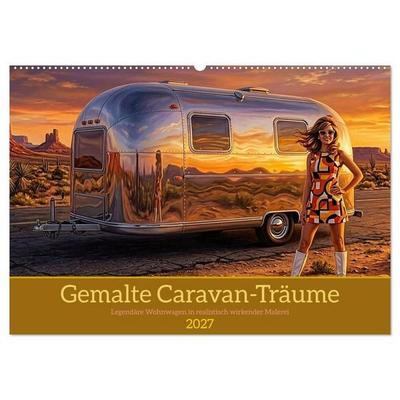 Gemalte Caravan-Träume (Wandkalender 2027 DIN A2 quer), CALVENDO Monatskalender
