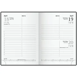 Glocken Taschenkalender 2027 A6, 1 Seite = 1 Tag schwarz, 10x14x1.4 cm
