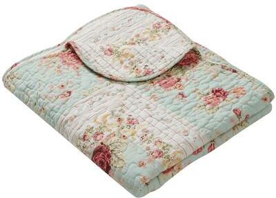 Greenland Home Fashions Antique Rose 100-Percent Cotton Quilted Throw Blanket