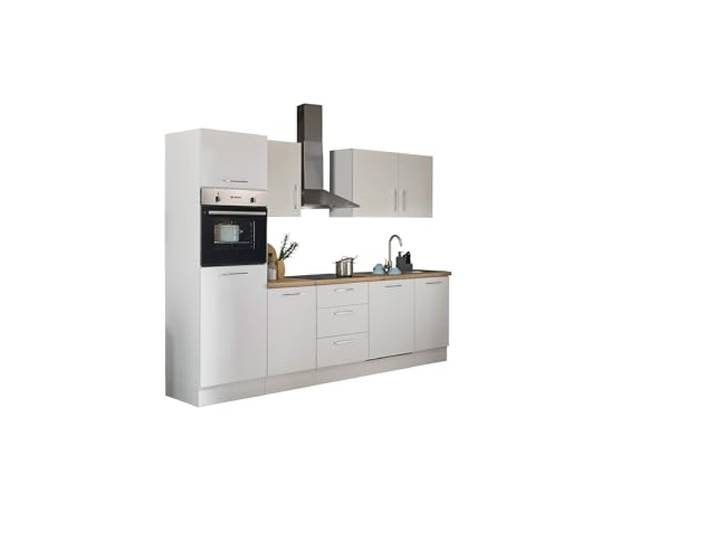 TURIN ZB Küchenzeile ohne Küchengeräte Küche in Artisan Eiche Optik Weiß 280 x 211 x 60 cm (B/H/T), Küche ohne Elektrogeräte, Einbauküche ohne Geräte, geräumig, mit viel Stauraum, modernes Design