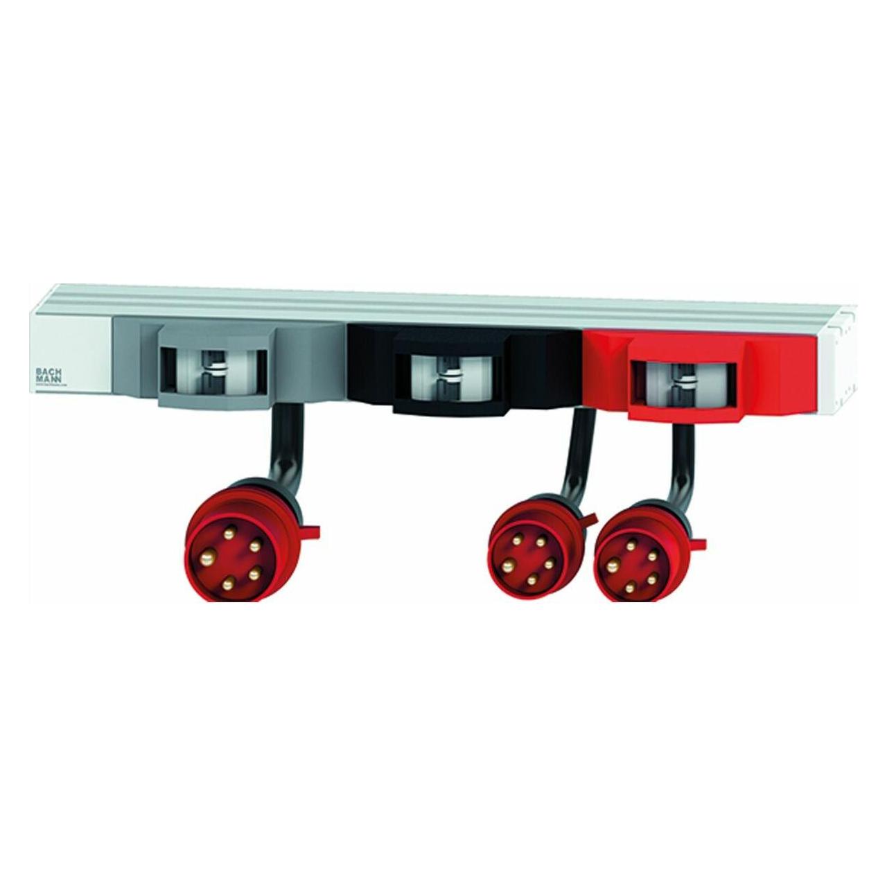 Bachmann 48,26cm 19Zoll 1HE FuseBox 6xLS C16A 2m H05VV-F 5G4mmy CEE Stecker 32A rot (800.0120)