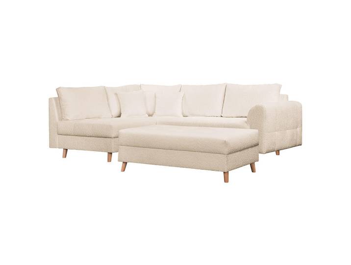 Ecksofa, Weiß, 231x161 cm, Textil, 4-Sitzer, L-Form & Links Montierbar, Livetastic