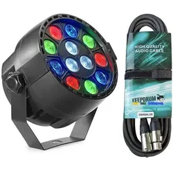 Stagg SLT-ECOPAR XS-2 LED Scheinwerfer mit DMX Kabel 3m (1 W, LED), Scheinwerfer, Mehrfarbig, Schwarz