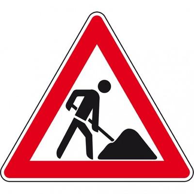 Verkehrszeichen Baustelle, Nr.123, Aluminium RA1, reflektierend, SL 630mm