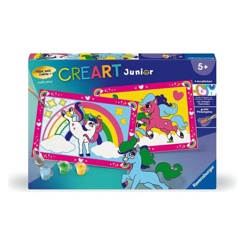Ravensburger CreArt - Malen nach Zahlen 23983 - Zauberponys mit Regenbogen - ab 5 Jahren (23983)