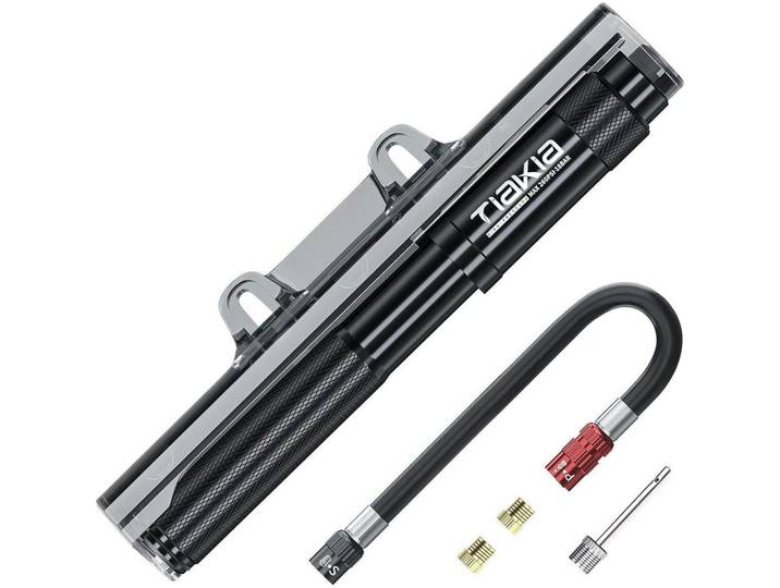 Fahrradpumpe Mini 260Psi Aluminiumlegierung Schwarz, Metall, 1x1x33.5 cm, Freizeit & Co, Sport & Fitness, Fahrräder, Fahrradzubehör