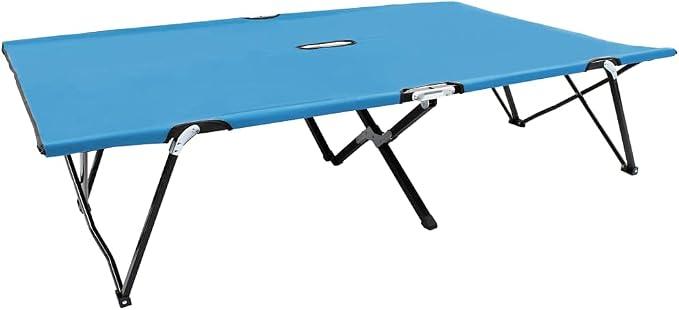 Doppelliege Klappbar Blau Stahl mit 240 kg, 194x124 cm Campingbett für Outdoor, Garten, Terrasse, Balkon, Pool, Strand und Sauna zum Entspannen und Relaxen