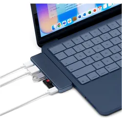Satechi USB-C Snap Hub Indigo (USB-C, 6 Ports), Dockingstation + USB Hub, Blau
