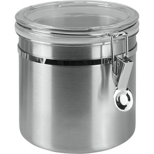 Metaltex Kaffeedose 185311010, aus Edelstahl, luftdicht, mit Bügelverschluss, silber, rund, 1 Liter