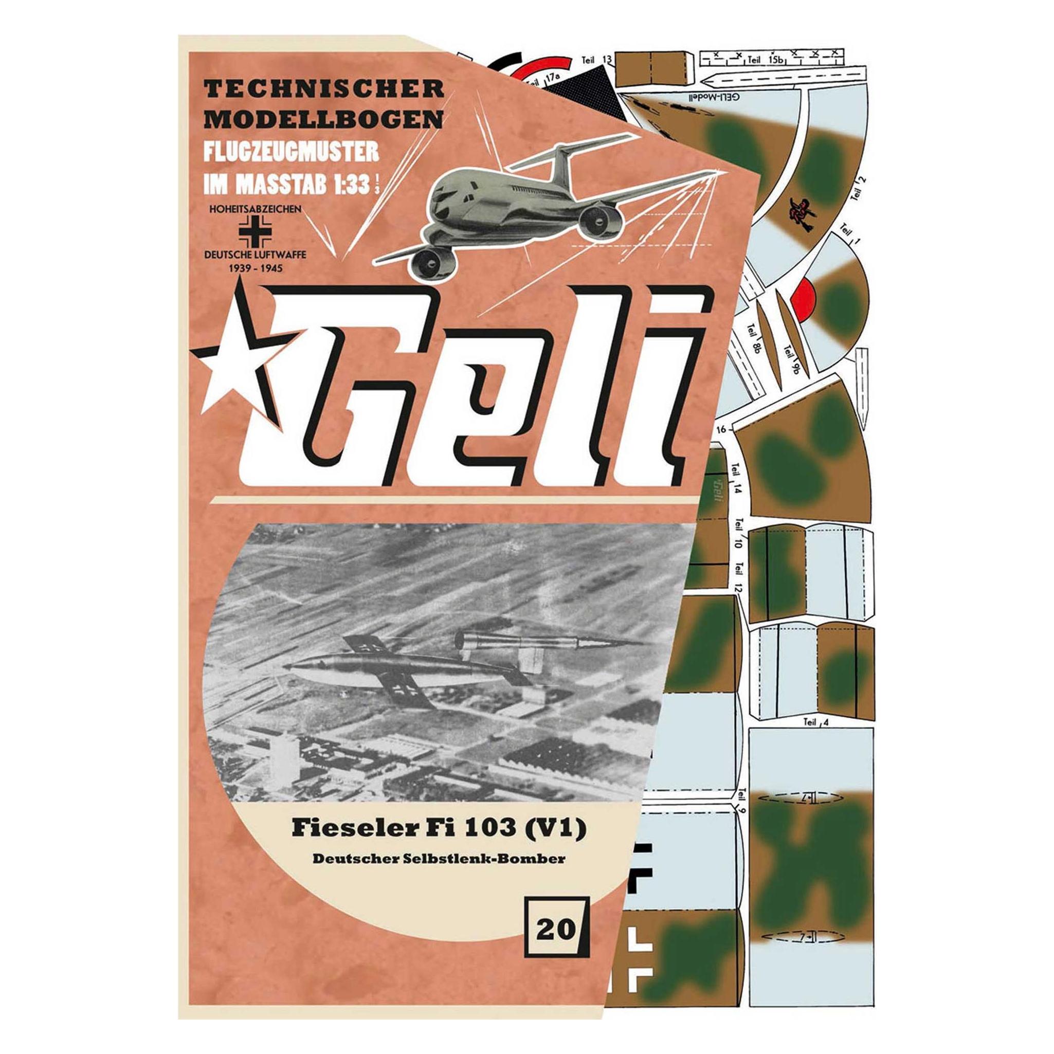 Geli fieseler fi 103 ( v1) kartonmodell (34020)
