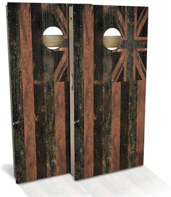 Skip's Garage Hawaii Flag Rustic Outdoor Cornhole Board Set