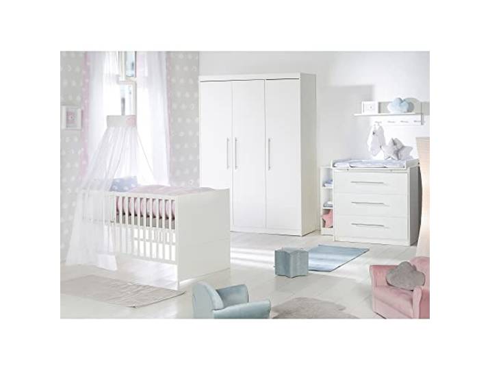 roba Zimmerset 'Maren', inkl. Kombi-Bett 70 x 140 cm, Wickelkommode schmal & Schrank 3-türig, Weiß