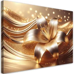 WANDBILD blume gold glamour