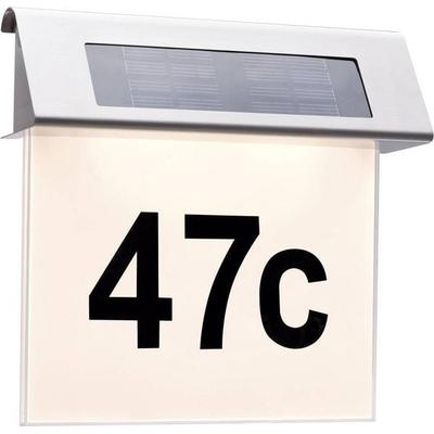 Paulmann 93765 Solar-Hausnummernleuchte 0.2W Warmweiß Edelstahl, Weiß