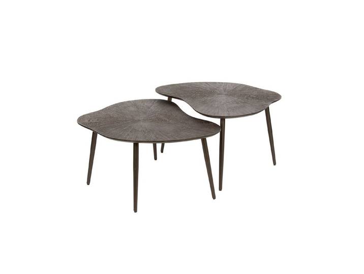 Villa Möbel Couchtisch Brown (1 Tisch, 2-St), Couchtisch Set aus Metall in organischer Bronzeform