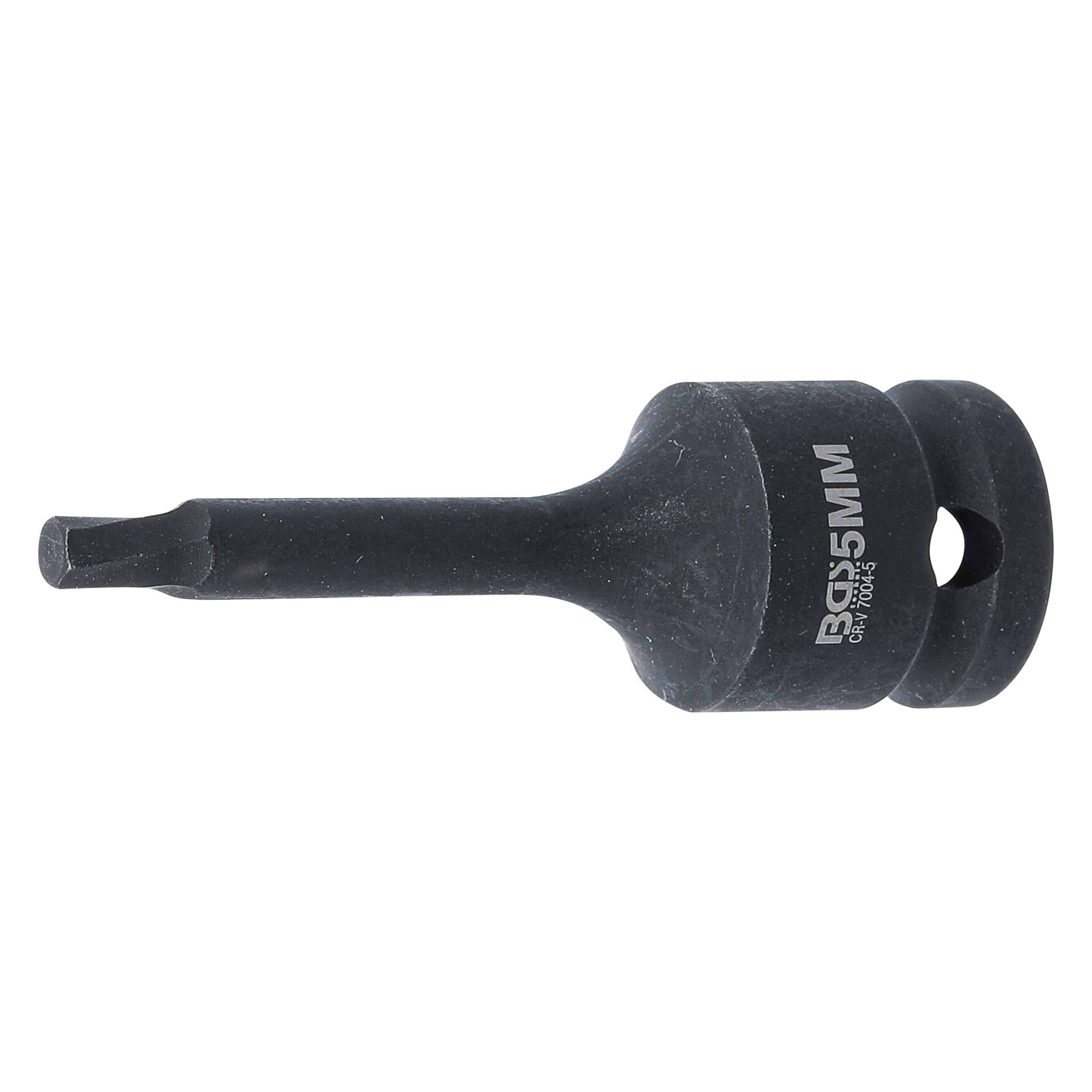 BGS Schraubenausdreher | Antrieb Innenvierkant 12,5 mm (1/2") | für defekten Innensechskant 5 mm (7004-5)