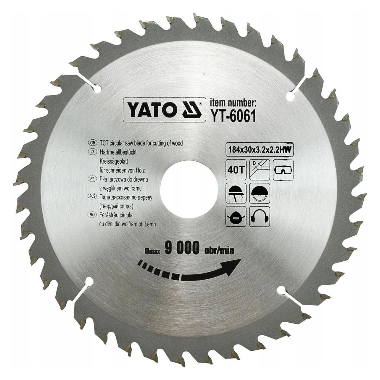 Yato TCT BLADE FOR WOOD 184X40TX30 MM (YT-6061)