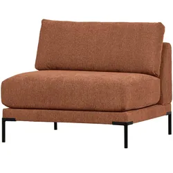 Modulsofa Couple Einzel-Element, Chenille-Stoff mit grober Struktur, modern, rostorange, flexibel kombinierbar