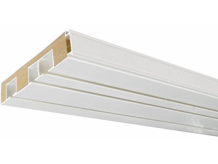 Vorhangschiene LIEDECO Gr. 3, weiß, L:180cm, Holzwerkstoff, Kunststoff, Gardinenstangen, Vorhangschiene