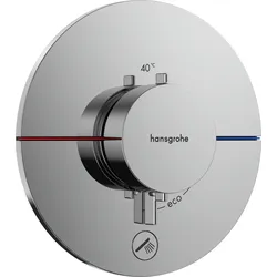 Hansgrohe ShowerSelect Comfort S Thermostat Unterputz, Chrom, 1 Verbraucher + zusätzlicher Abgang, flache Rosette, einfache Installation