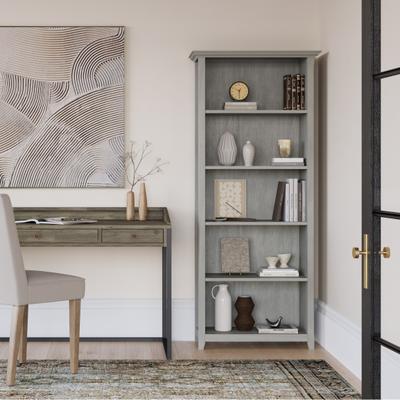 "WYNDENHALL Halifax 30"" Wide Solid Wood Transitional 5 Shelf Bookcase - 30""w x 14""d x 70"" h"