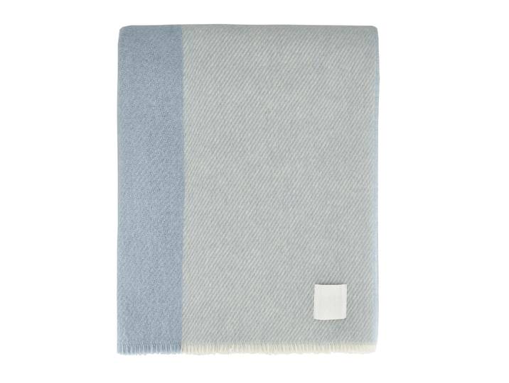 Scandi Living Row plaid en laine rayé Bleu clair, 120x185cm