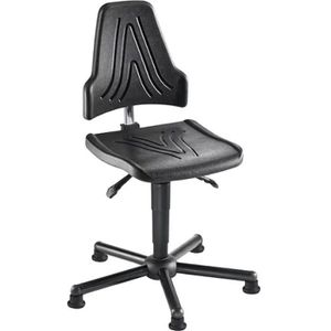 meychair Arbeitsstuhl W19-25-TG-PU ESD XXL schwarz, mit Bodengleitern, PU-Schaum, bis 250 kg