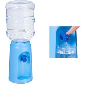 Relaxdays Getränkespender 10027938 blau 4,5 Liter, Kunststoff, Wasserspender mit Ständer und Zapfhahn