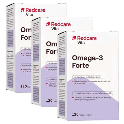 Redcare Omega-3 Forte Kapseln Dreierpack 3x120 St