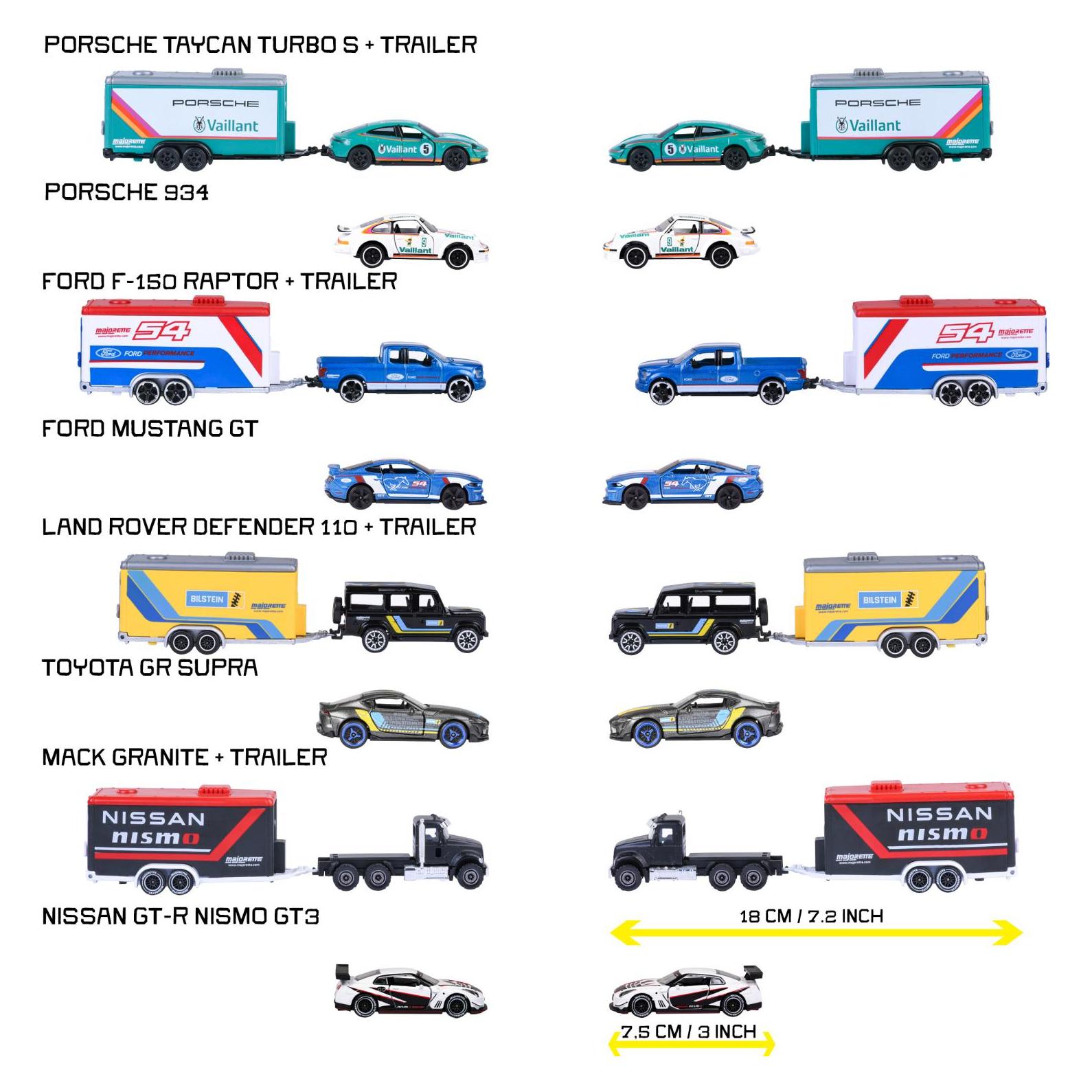 Majorette Racing Deluxe Trailer, 4-sort. (212003001)
