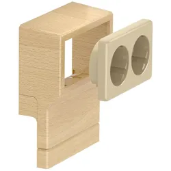 OBO 6199427 Geräteträger 2-fach mit Schuko Steckdose, PVC, buche