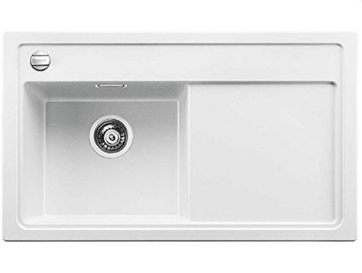 BLANCO ZENAR 45 S, Küchenspüle, Granitspüle aus Silgranit PuraDur inklusiv 519265, 1 Stück, Spülbecken links, Granitspüle aus Silgranit PuraDur inklusiv Glasschneidbrett, weiß