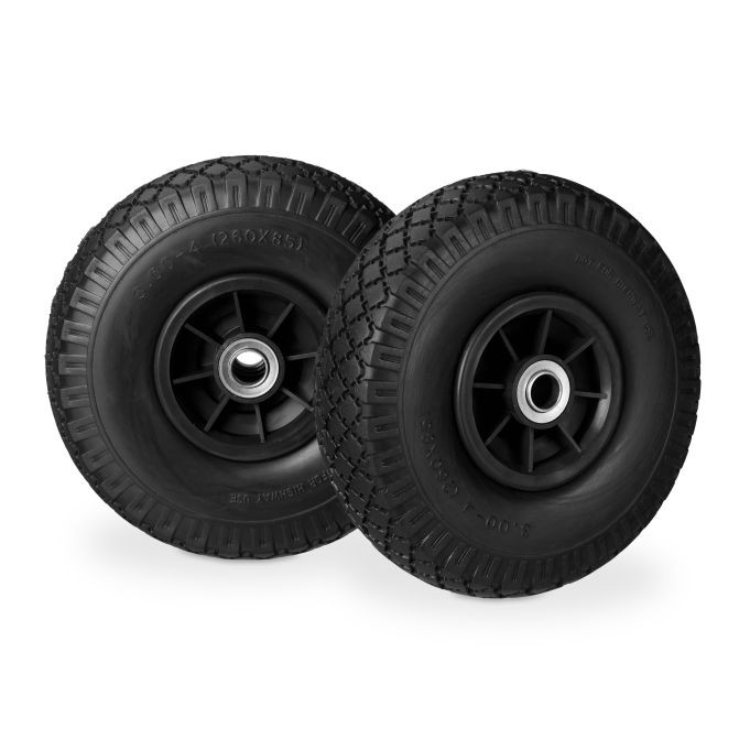 Relaxdays 8x Steekwagenwiel PU 3.00-4 zwart
