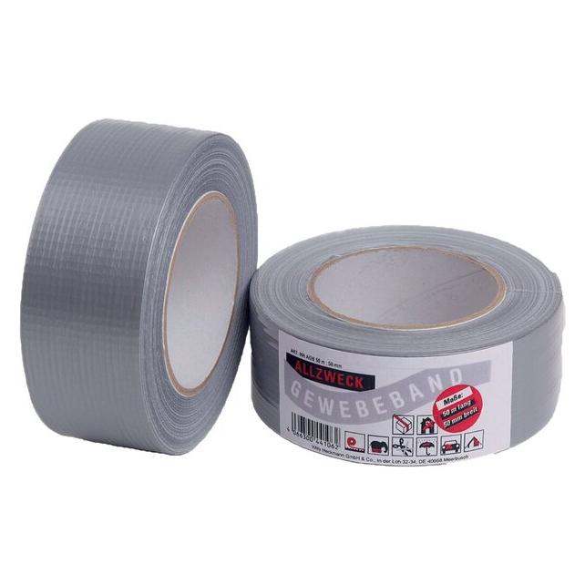 Heckmann Gewebeband, 50 m x 50 mm, silbergrau (50 mm) (440106)