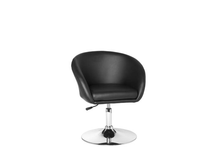 Fauteuil relax pivotant en similicuir, noir