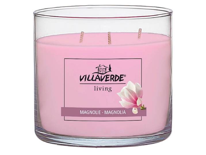 Kerze mit 3 Dochten RITA 1 Stück magnolie