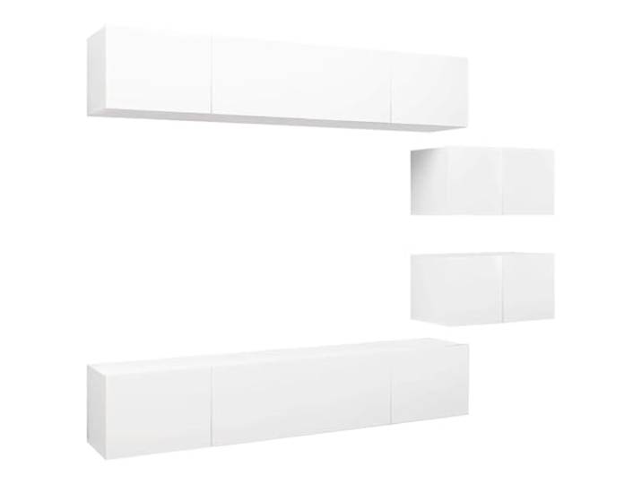 GHVBNMF 6-TLG. TV-Schrank Set Hängend, Wandboards Weiß Holzwerkstoff Moderne Hängeboards im 6er Set bieten viel Stauraum für Wohnzimmer & Schlafzimmer, pflegeleicht & platzsparend.