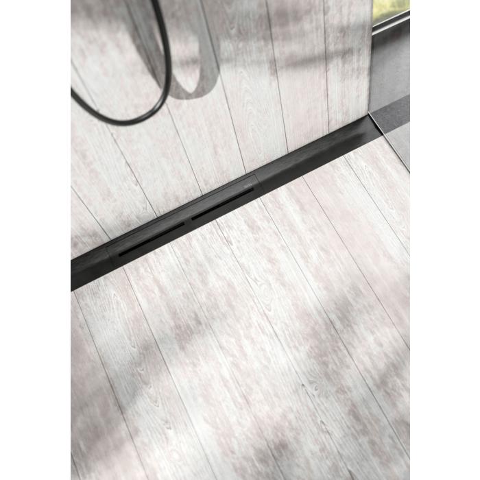 TECE Duschrinne drainprofile 671621 1600 mm, Breite 55mm, Edelstahl gebürstet, schwarz