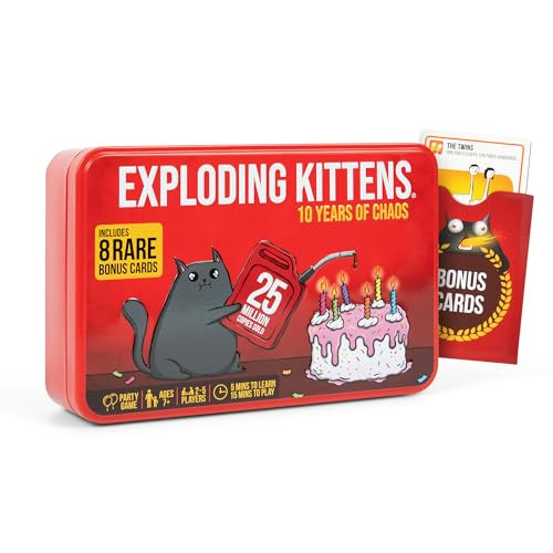 Exploding Kittens 10th Anniversary Collectible Tin voor 2-5 spelers vanaf 7 jaar