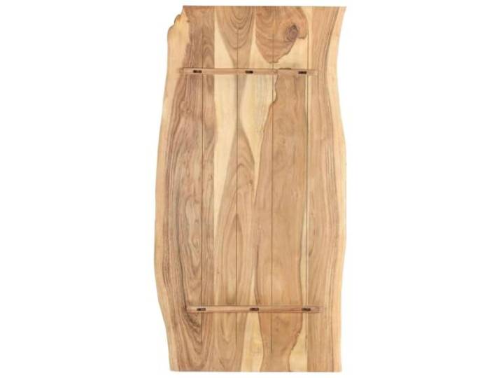 GFDWPUY Tischplatte Massivholz Akazie 118x(50-60) x2,5 cm Naturholzkante, Feuchtigkeitsgeschützt, Einzelstück, Für Küche, Wohnzimmer, Büro