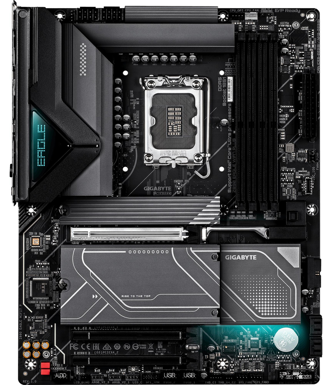 Gigabyte Z890 EAGLE WIFI7 PLUS moederbord, Intel LGA 1851 (Socket V1), ondersteunt Intel Core Ultra (Serie 2) en DDR5-SDRAM tot 256 GB