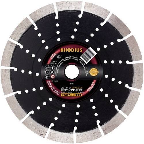 Rhodius 303712 LD410 SPEED Diamanttrennscheibe Durchmesser 115mm Bohrungs-Ø 22.23mm Naturstein 1St.