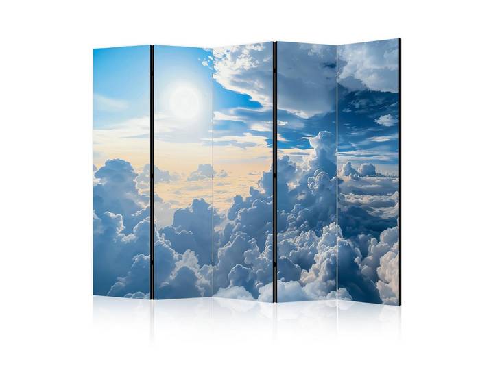 Muralo Paravent 5-teilig Raumteiler klappbar Sonne Himmel und Wolken 3D (Packung, 1 St., 225x172 cm), 3 Varianten, für das Schlafzimmer, das Wohnzimmer