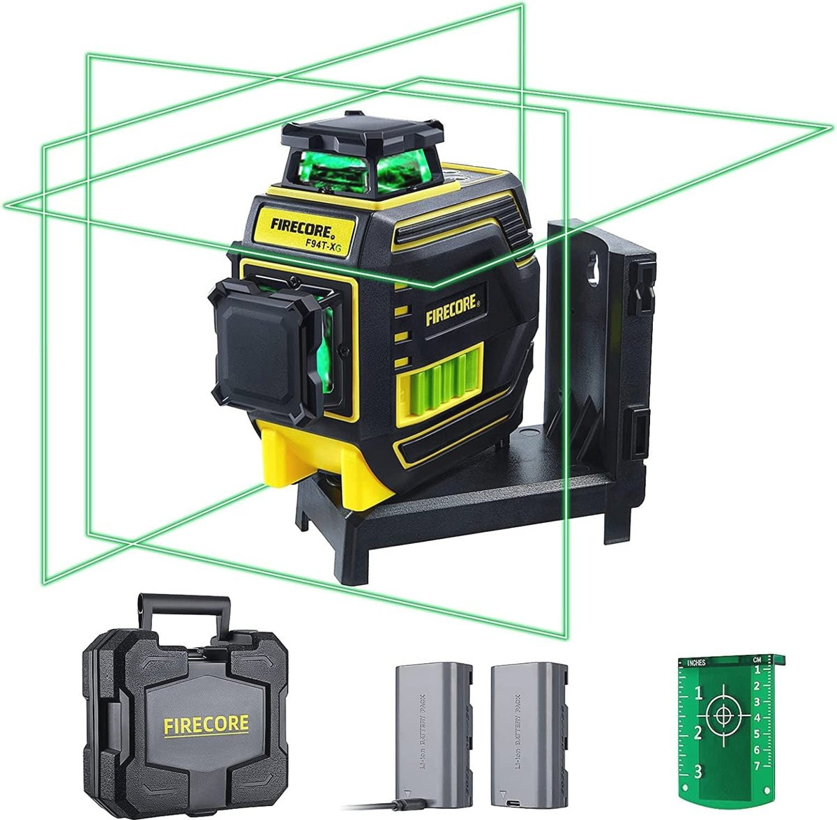 Kruislijnlaser Groen Zelfnivellerend 3D met Magnetische Houder en 2 Accu's - Nauwkeurige Bouwlaser voor Binnen en Buiten